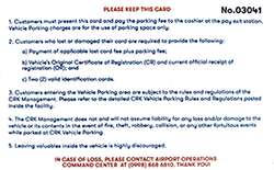 parking card